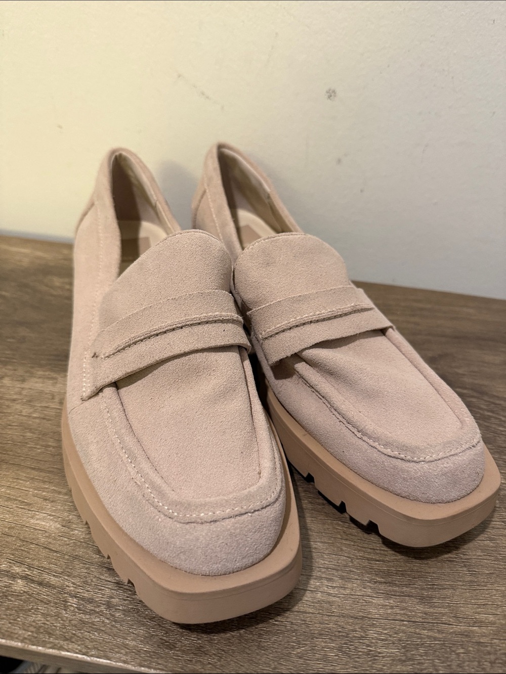 Dolce Vita Suede Loafers in Light Taupe